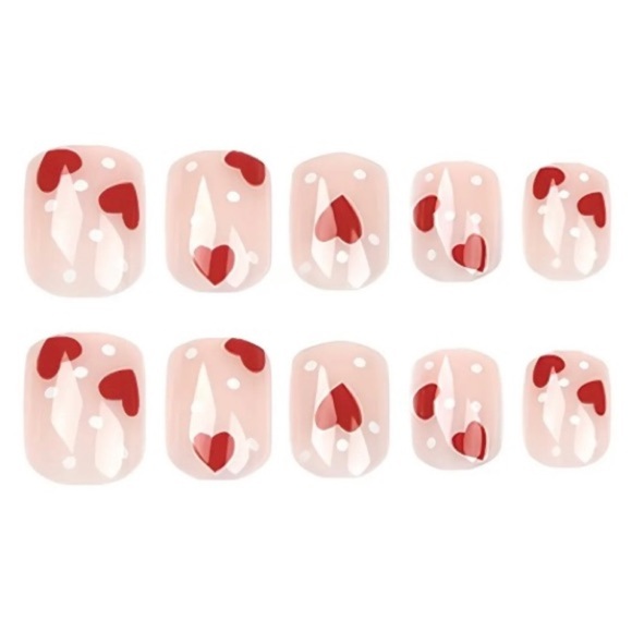 24pcs Valentines reusable glossy short press on nails - Picture 2 of 6